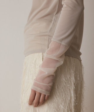 GRACE CONTINENTAL シアーアセテートカットトップ ベージュ