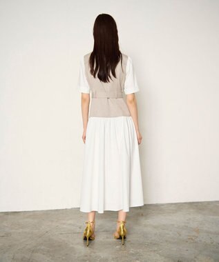 GRACE CONTINENTAL レイヤードコンビワンピース ベージュ