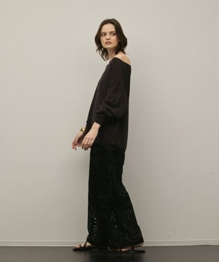 GRACE CONTINENTAL ルーズニットトップ ブラウン