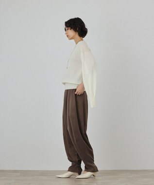 GRACE CONTINENTAL ウールスリットニットトップ ホワイト