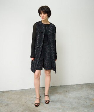 GRACE CONTINENTAL ネオンドットジャガードワンピース ブラック