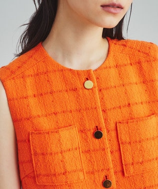 GRACE CONTINENTAL ツイードミニワンピース オレンジ