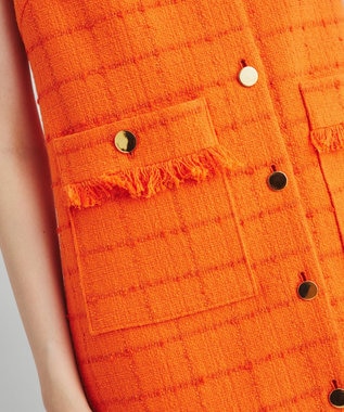 GRACE CONTINENTAL ツイードミニワンピース オレンジ