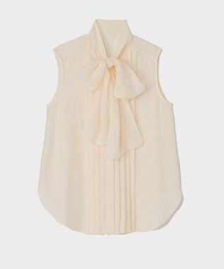 GRACE CONTINENTAL リネンライクボウタイノースリーブ キナリ