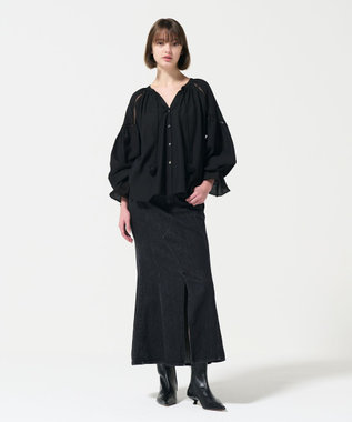 GRACE CONTINENTAL トリアセカフタントップ ブラック