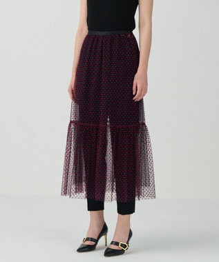 GRACE CONTINENTAL フロッキーチュールスカート ブラック