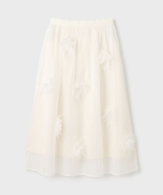 GRACE CONTINENTAL メッシュフラワースカート ホワイト