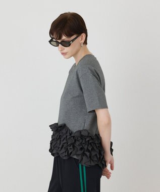 GRACE CONTINENTAL フリルヘムカットトップ グレー