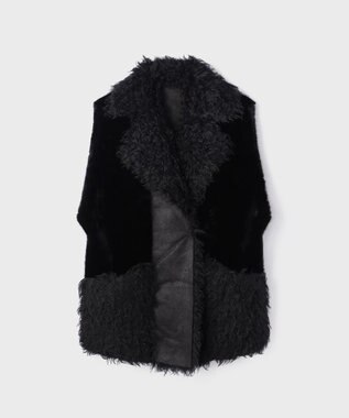 GRACE CONTINENTAL 【LOU ANDREA】フェイクポケットジレ ブラック