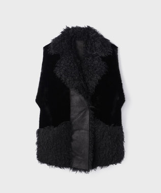 GRACE CONTINENTAL 【LOU ANDREA】フェイクポケットジレ ブラック