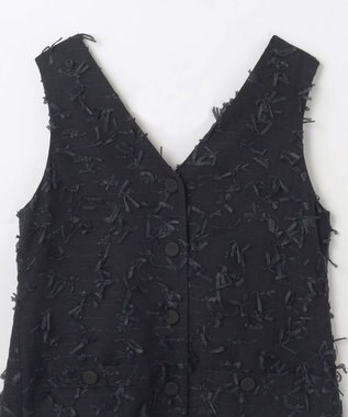 GRACE CONTINENTAL リボンヤーンジレドレス ブラック