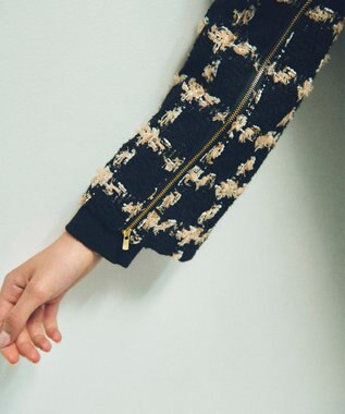 GRACE CONTINENTAL フェザーチェックツイードコート ベージュ