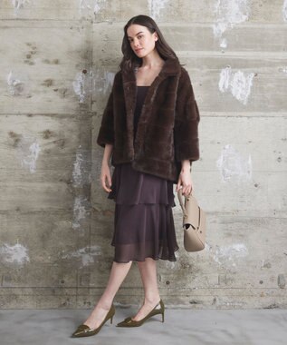 GRACE CONTINENTAL 【LOU ANDREA】フェイクショートコート ブラウン