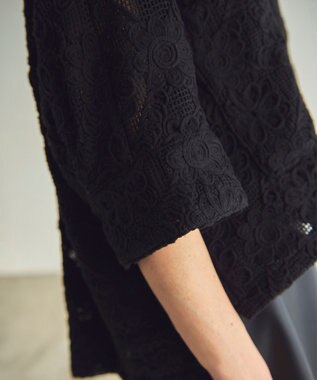 GRACE CONTINENTAL バックタックレースシャツ ブラック