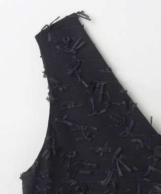GRACE CONTINENTAL リボンヤーンジレドレス ブラック