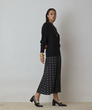 GRACE CONTINENTAL ドットスカート ブラック