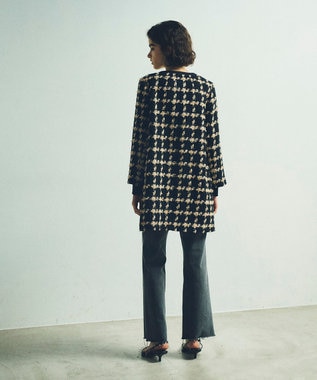 GRACE CONTINENTAL フェザーチェックツイードコート ベージュ