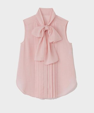 GRACE CONTINENTAL リネンライクボウタイノースリーブ ピンク