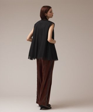 GRACE CONTINENTAL チュールオーバーベスト ブラック