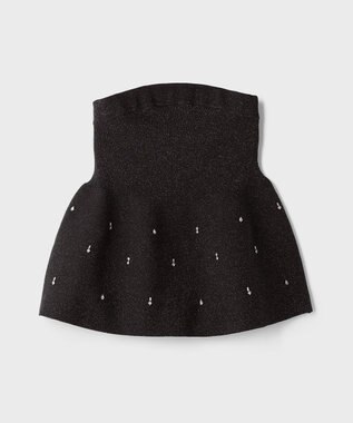 GRACE CONTINENTAL ペプラムベアニットトップ ブラック