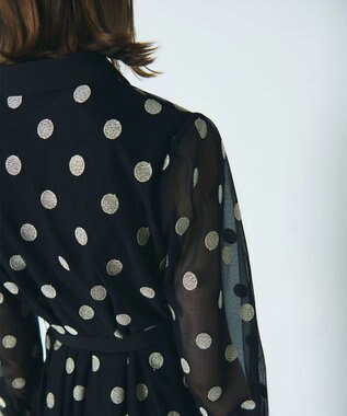 GRACE CONTINENTAL ラメドット刺繍ドレス ブラック