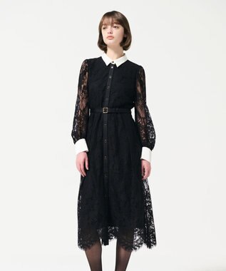 GRACE CONTINENTAL コードレースシャツドレス ブラック