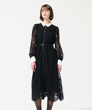 GRACE CONTINENTAL コードレースシャツドレス ブラック