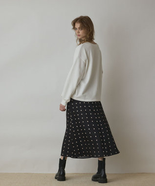 GRACE CONTINENTAL Catphoto裏毛トップ ホワイト