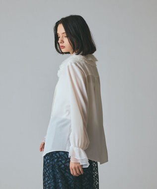 GRACE CONTINENTAL フェザーチュールカラーブラウス キナリ