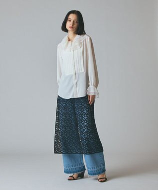 GRACE CONTINENTAL フェザーチュールカラーブラウス キナリ