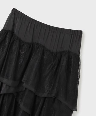 GRACE CONTINENTAL レースコンビティアードスカート ブラック
