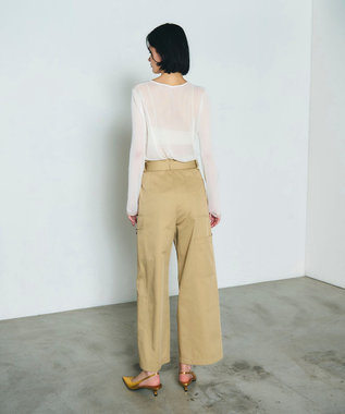 GRACE CONTINENTAL アシンメトリーワークパンツ キャメル