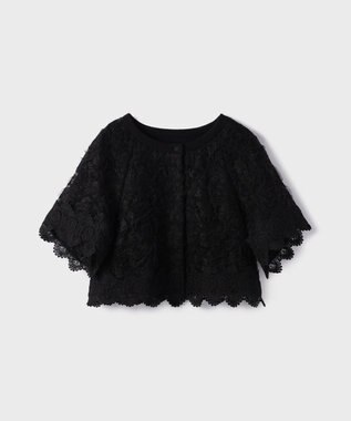 GRACE CONTINENTAL フラワー刺繍ニットカーディガン ブラック