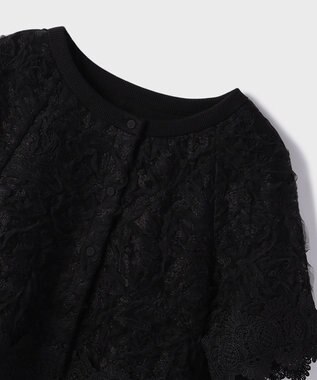 GRACE CONTINENTAL フラワー刺繍ニットカーディガン ブラック