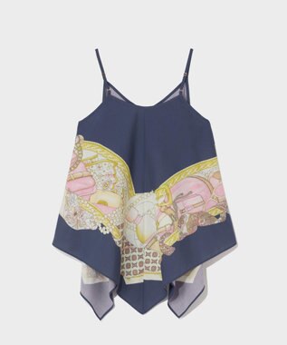 GRACE CONTINENTAL ジュエリースカーフキャミ ネイビー