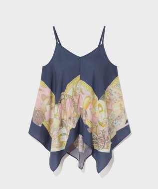 GRACE CONTINENTAL ジュエリースカーフキャミ ネイビー