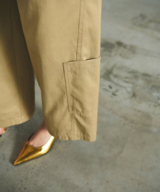 GRACE CONTINENTAL アシンメトリーワークパンツ キャメル