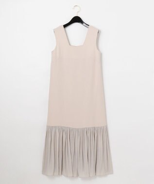 GRACE CONTINENTAL ネックレス付ティアードドレス ベージュ