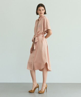 GRACE CONTINENTAL ダブルサテンシャツドレス ピンク