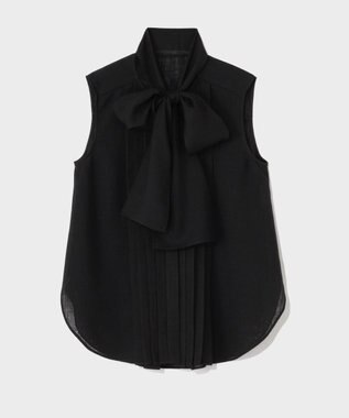 GRACE CONTINENTAL リネンライクボウタイノースリーブ ブラック