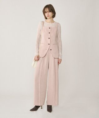 GRACE CONTINENTAL クラッシュサテンキャミトップ ピンク