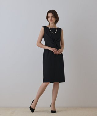 GRACE CONTINENTAL サテンクロスドレープワンピース ブラック