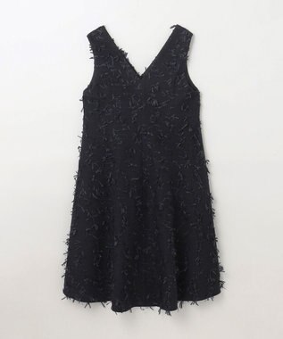 GRACE CONTINENTAL リボンヤーンジレドレス ブラック