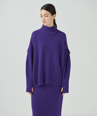 GRACE CONTINENTAL クーマラムニットトップ パープル