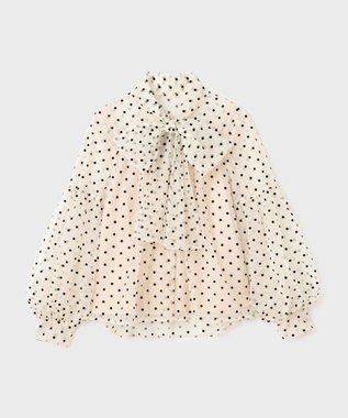 GRACE CONTINENTAL チュールドットボウタイブラウス キナリ