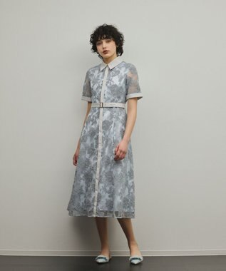 GRACE CONTINENTAL フラワーコード刺繍ワンピース