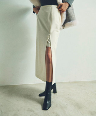 GRACE CONTINENTAL ペンシルスリットスカート ホワイト