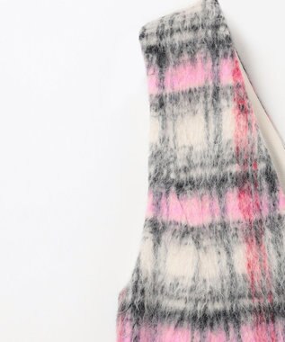 GRACE CONTINENTAL シャギーチェックジャンパースカート ピンク