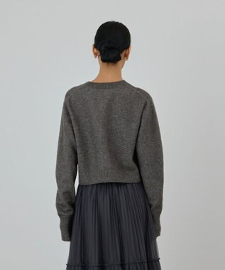 GRACE CONTINENTAL ラメショートニットカーディガン グレー