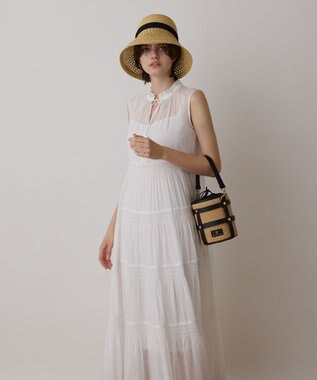 GRACE CONTINENTAL ティアードマキシカフタンワンピース ホワイト